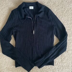 Abercrombie & Fitch Long Sleeve Double Zip Sweater Size M